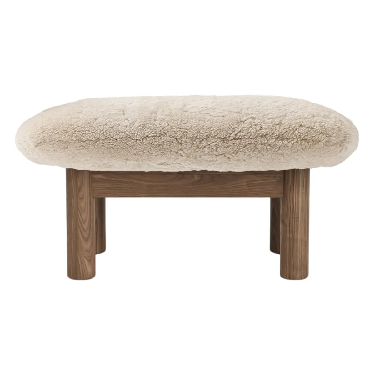 Brasilia Stool Walnut, Sheepskin Nevotex Nature