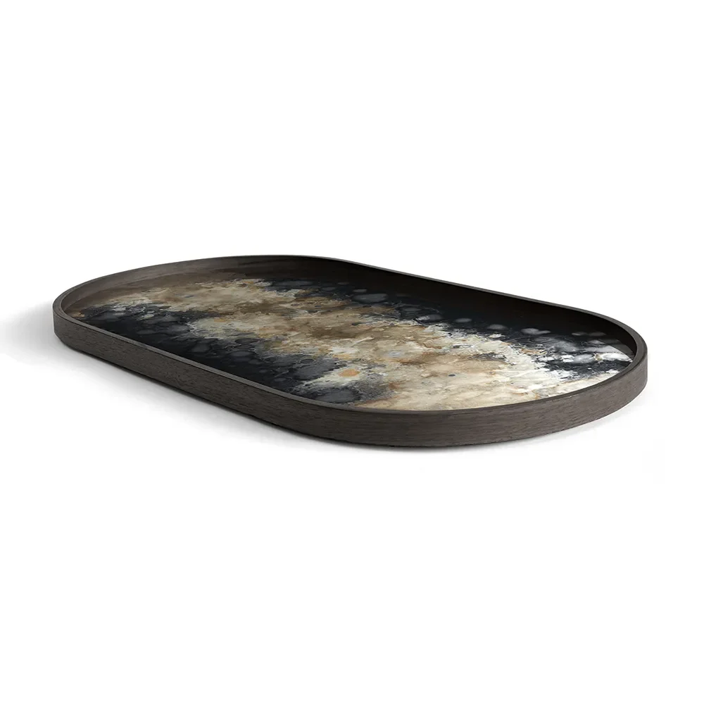 Organic glass tray oval M black