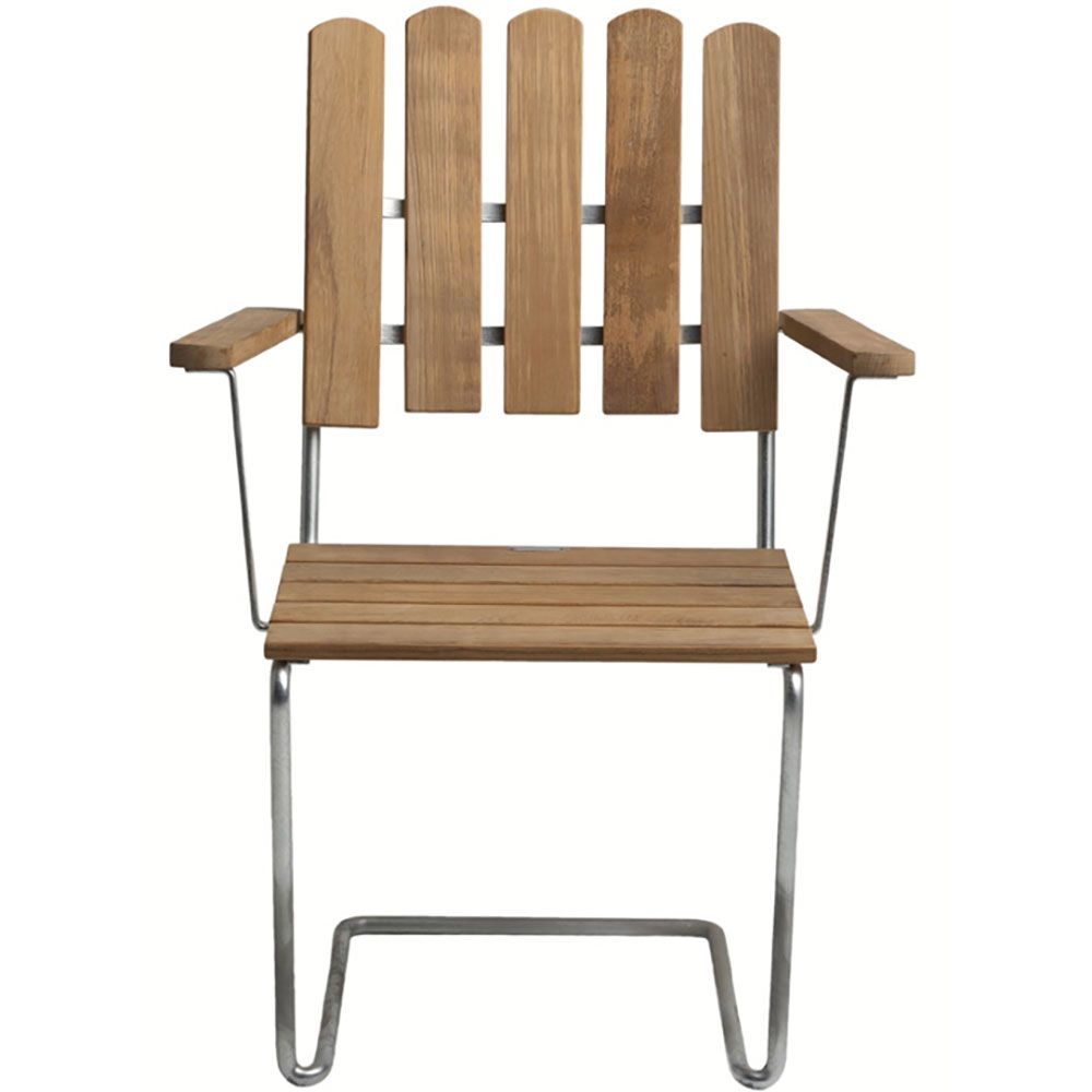 A2 Armchair Untreated Teak / Hot-dip galvanised Frame