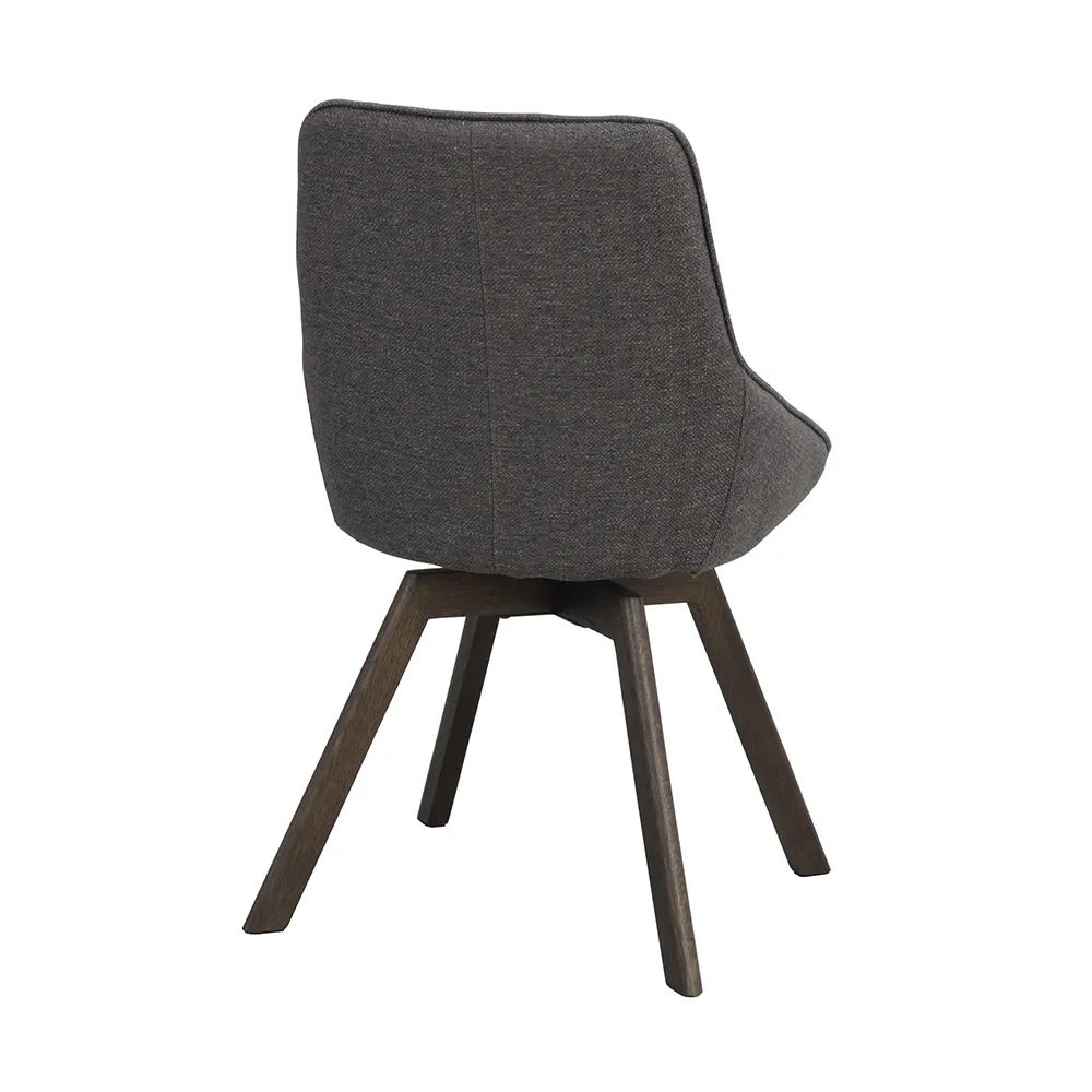 Alison dining chair grey fabric/brown oak legs