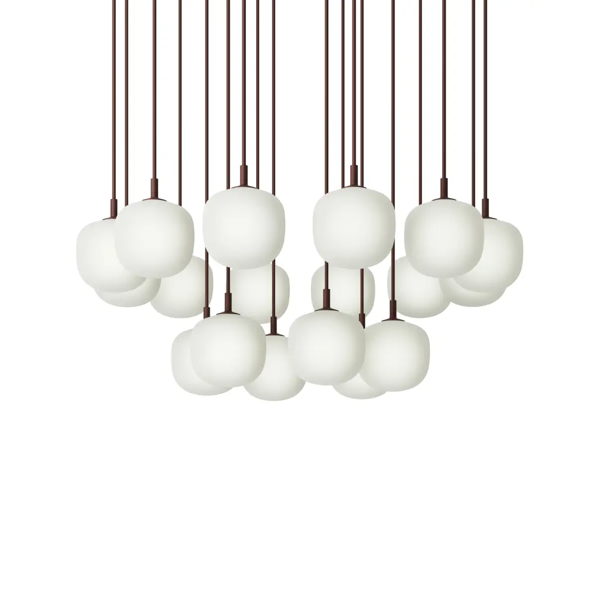 Rime Pendant Cluster - Ø12 - 18 - White / Deep Red  