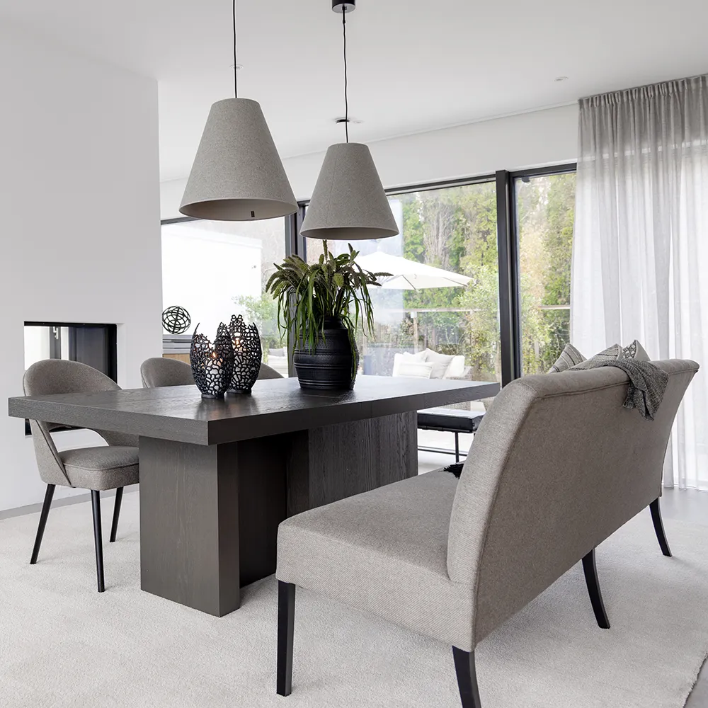 Parker dining table 100x200-300 cm Dark Grey