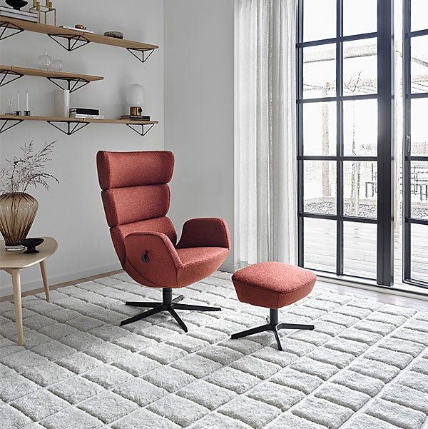 Turtle swivel armchair fabric C aluminium base