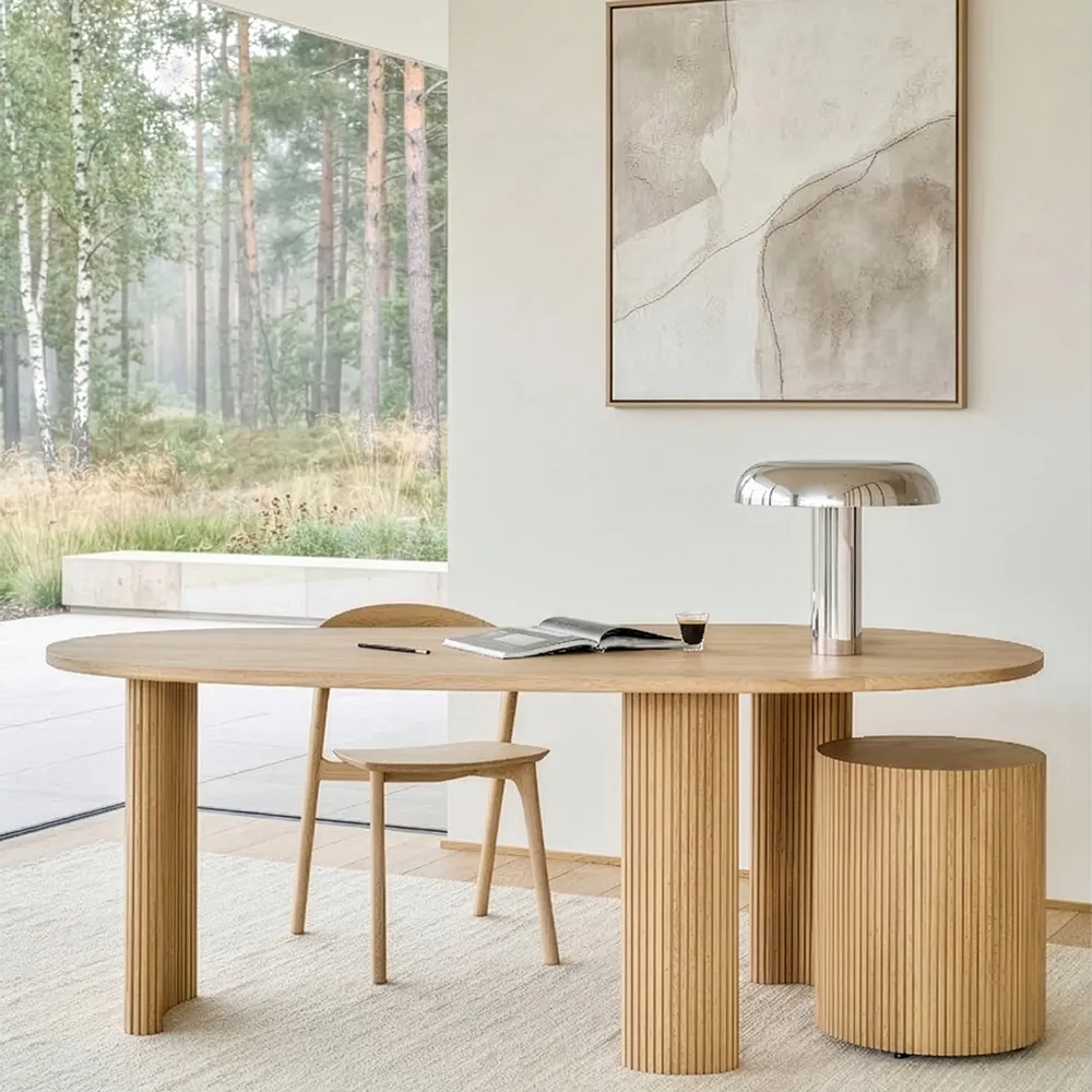 Desk in Lacquered Oak Boomerang 200x100 cm