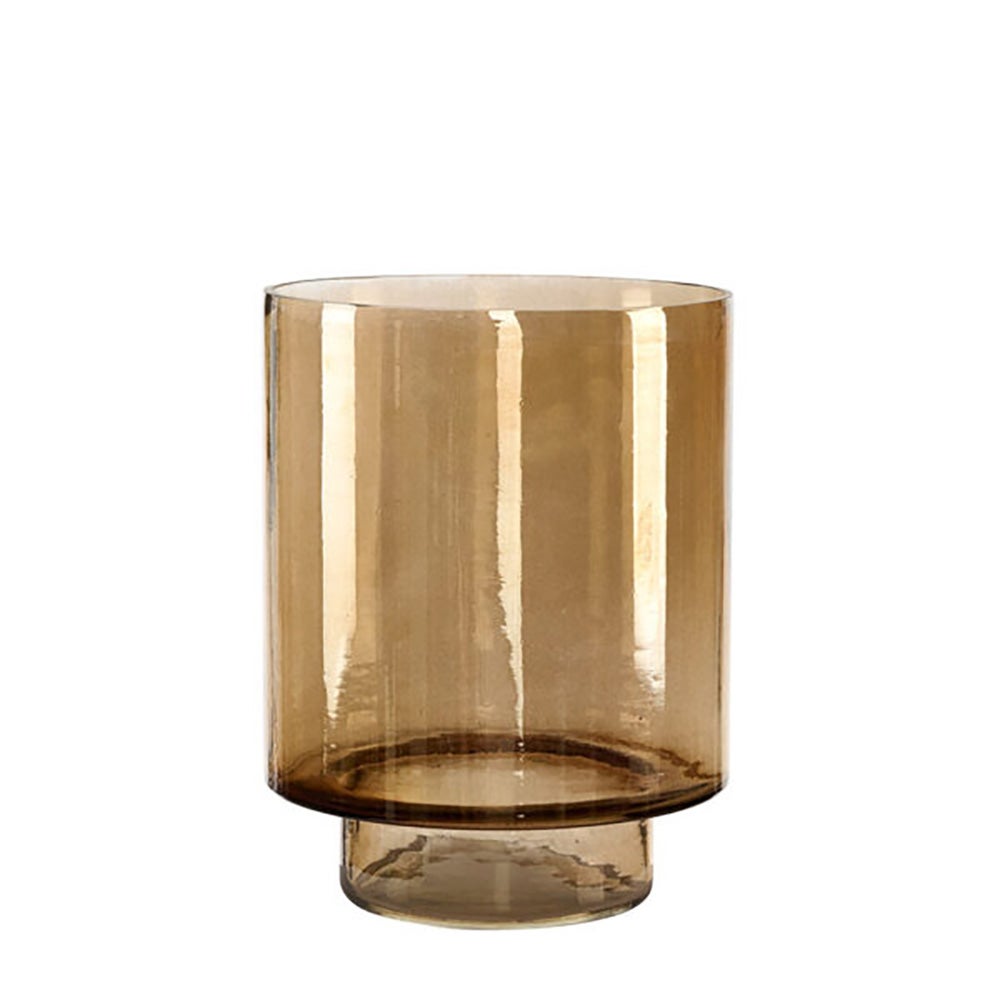 Reef candle lantern in glass Ø20 cm-Smoke Brown