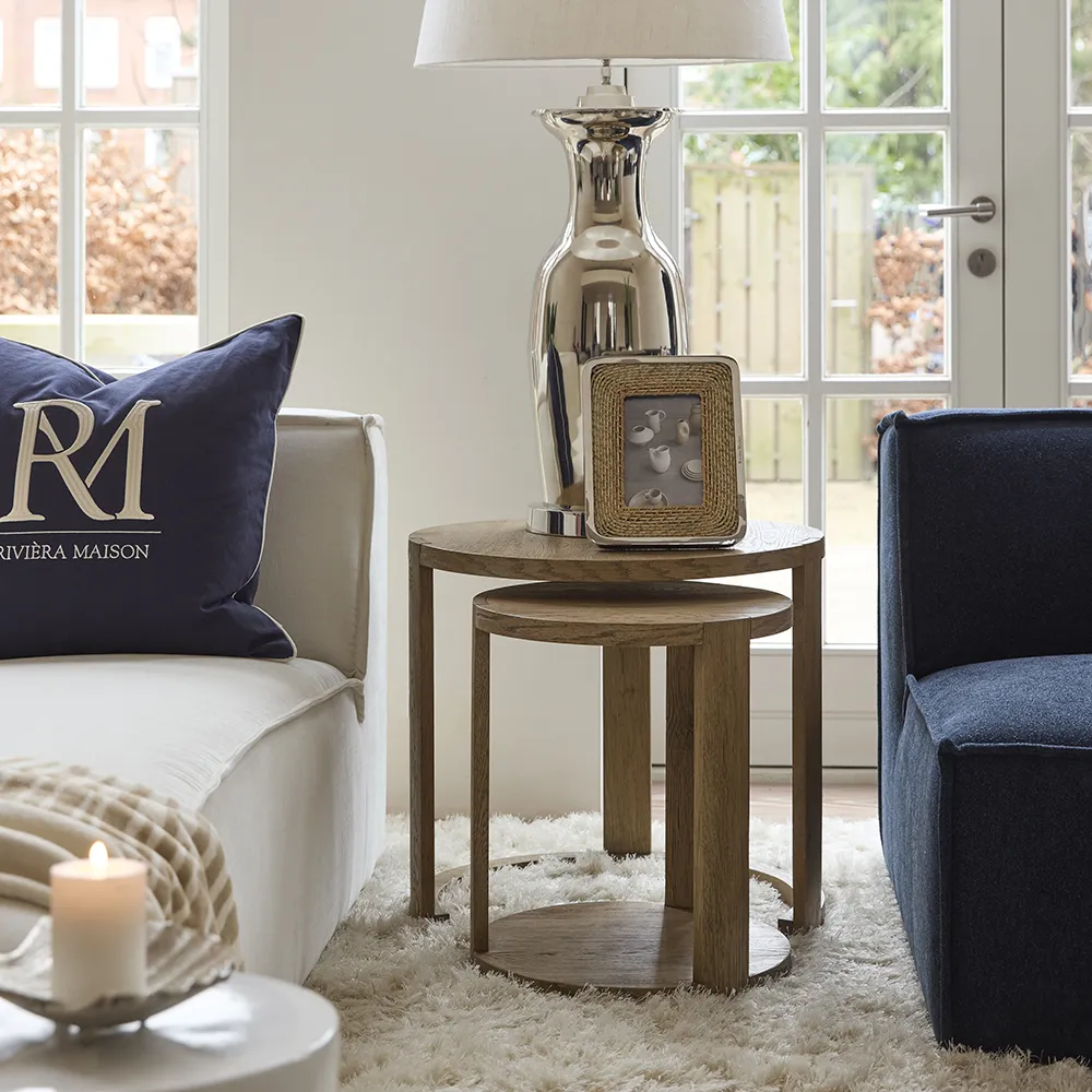 Recycled Oak Side Table Astoria Set of 2