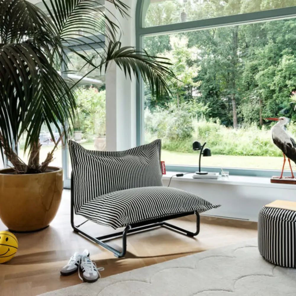 original slim terry Beanbag black creme