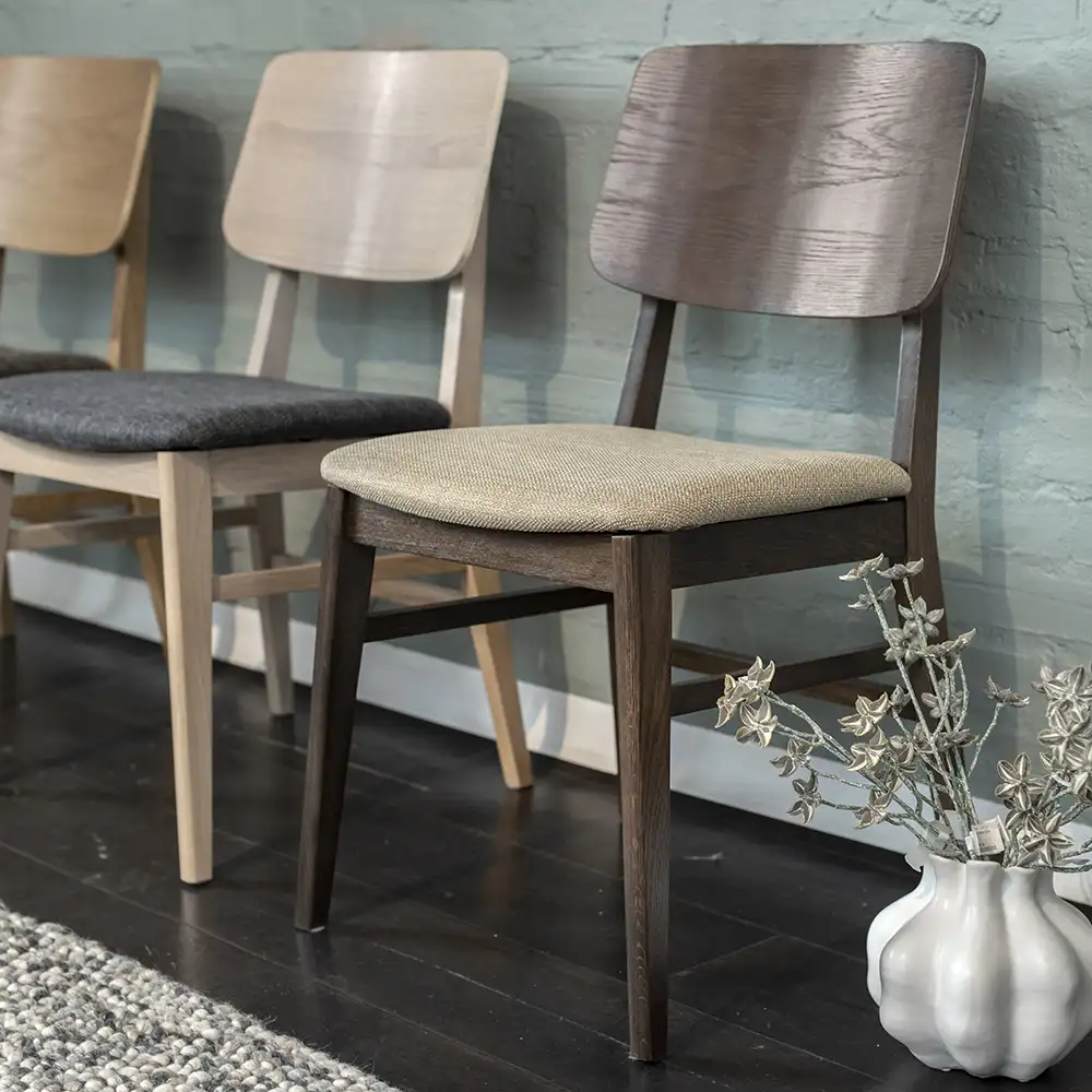 Stevie Dining Chair oiled oak/grey 2-pack