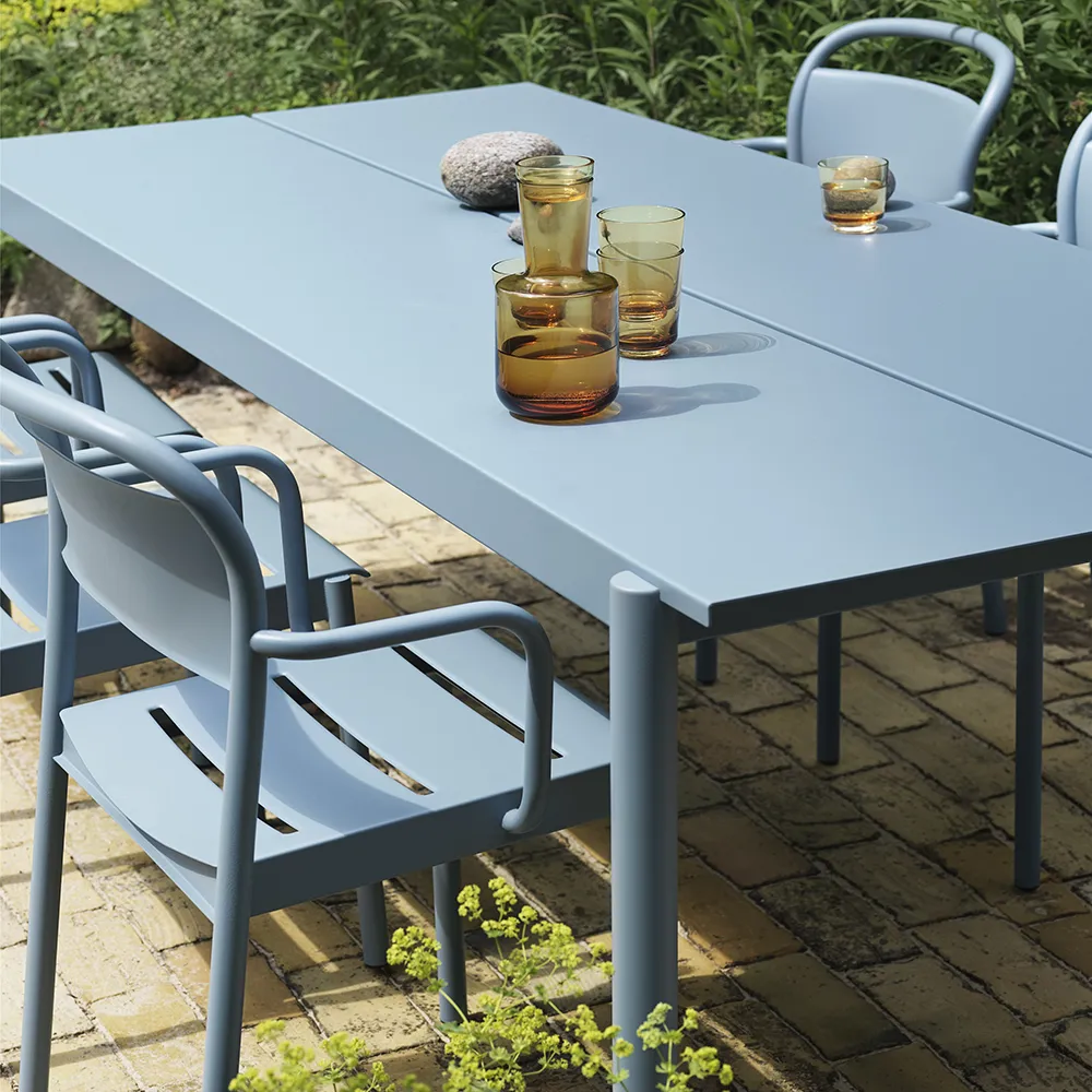 Linear Steel Dining table 140X75 cm Pale Blue 