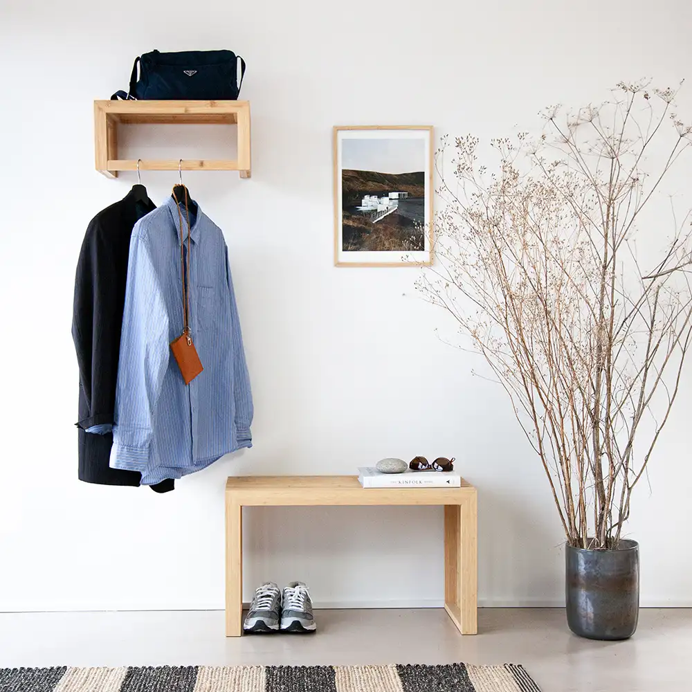 Rib hat rack 45 cm Bamboo