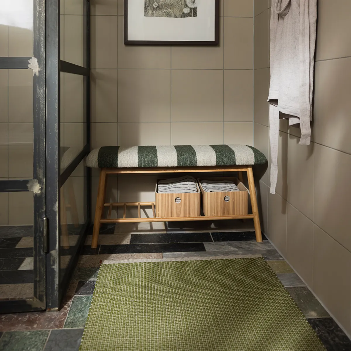 Washable Plastic Rug NILS Dark Olive 70x120 cm