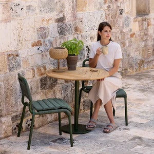 Al Dente chair, stackable m/dark green Weave Dark green