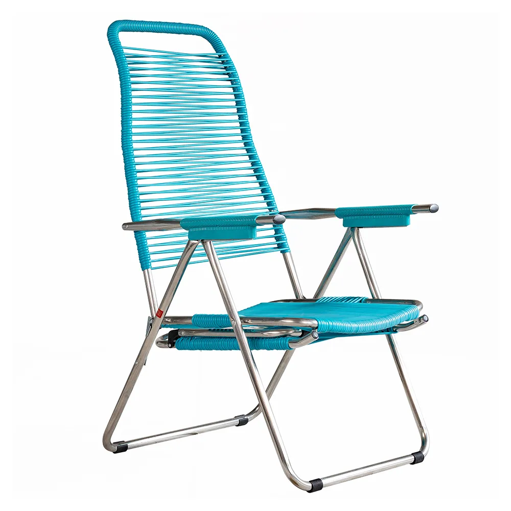 Spaghetti deck chair matt turquoise aluminium
