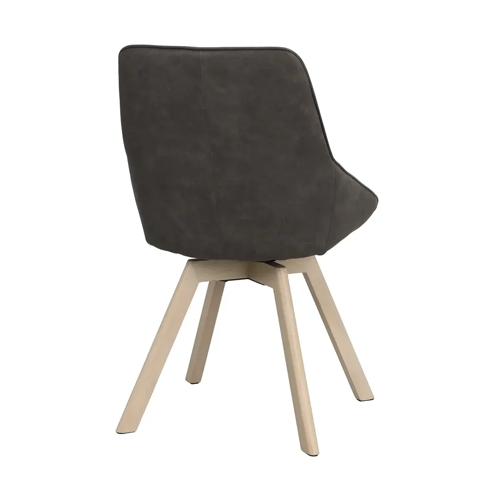 Alison dining chair darkgrey microfibre/white pigmented oak legs