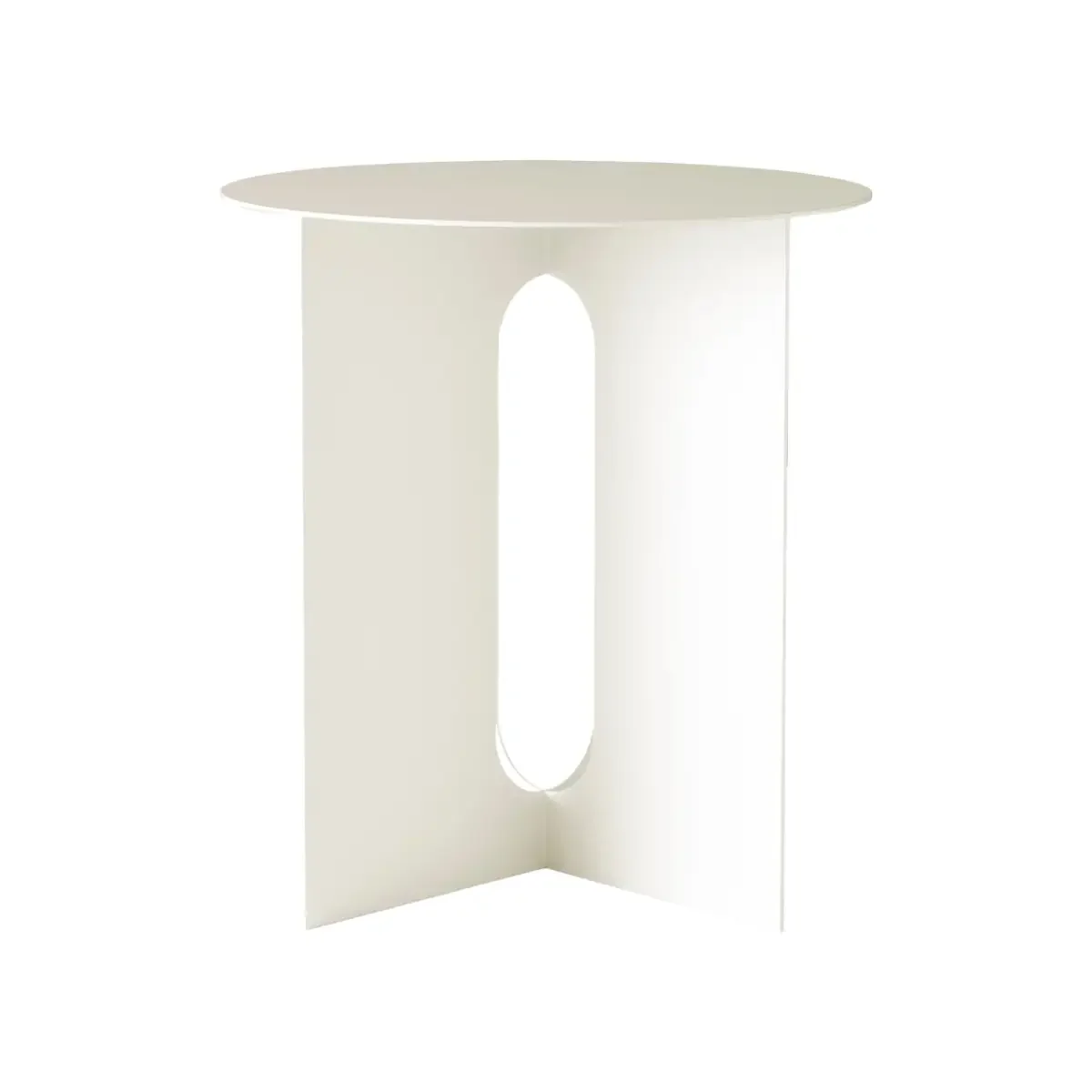  Androgyne Side table/base Ivory Steel - Ø40 cm