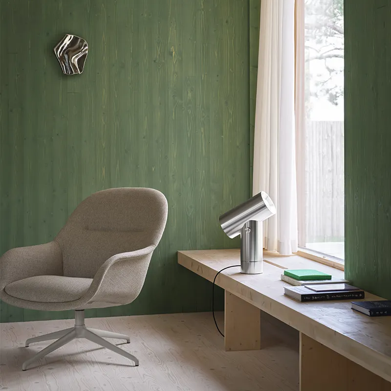 Fiber Soft Lounge Armchair Swivel Base - Ecriture 240 Grey