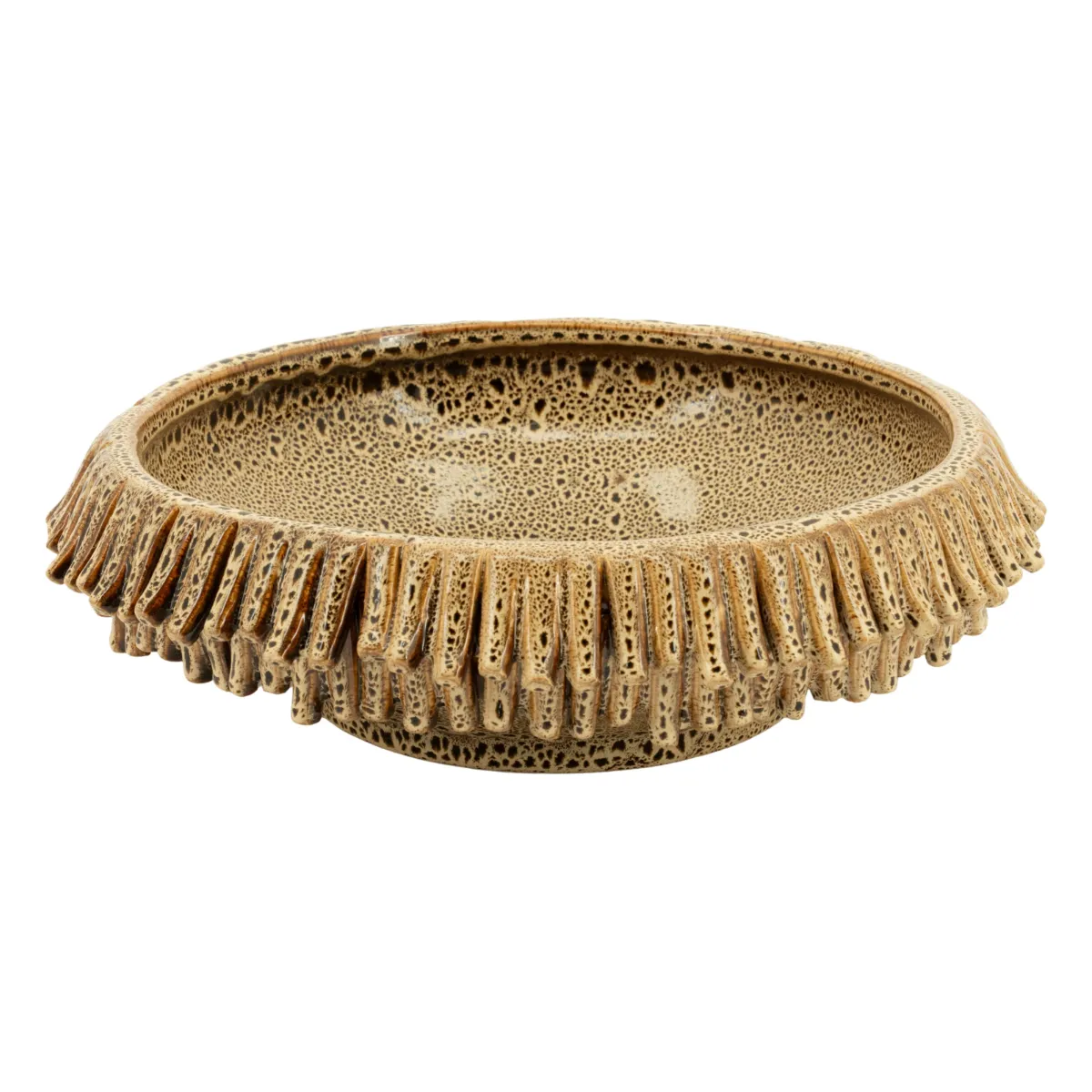 Frappe Bowl 36x35,5x10 cm Earthenware Brown