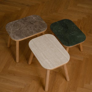 Paff Side Table Oak/Green Marble