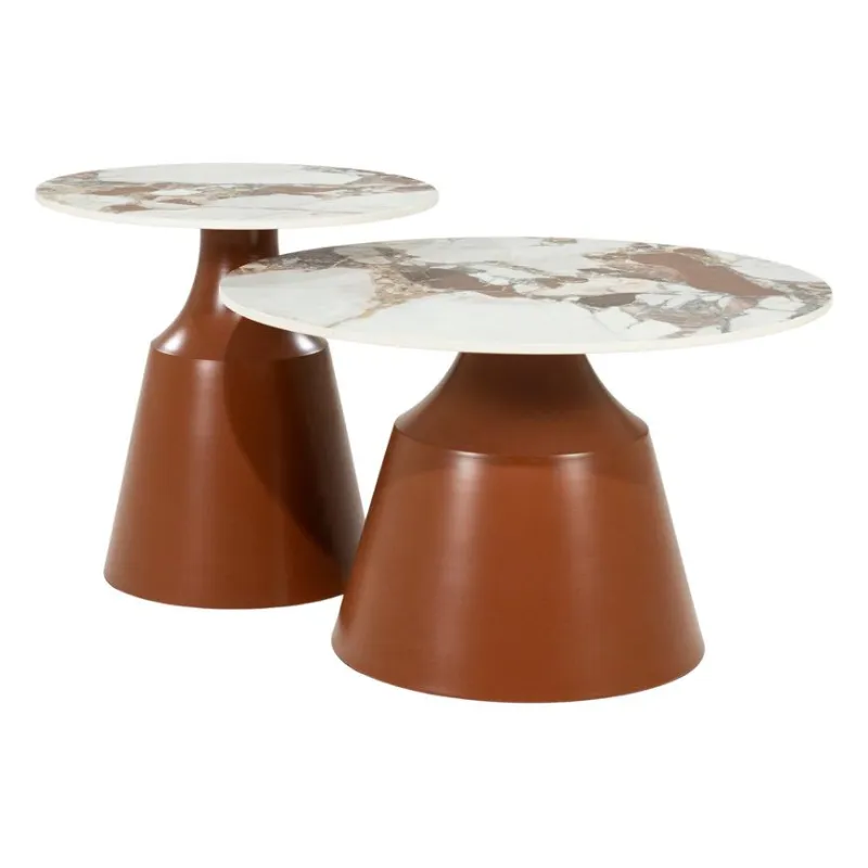 Roka ( set of 2) coffee table 70x70x43 cm / 50x50x50 cm brown