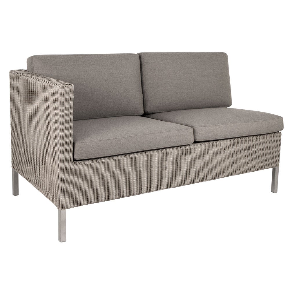 Connect 2-Seater End Right High Taupe Porcelain