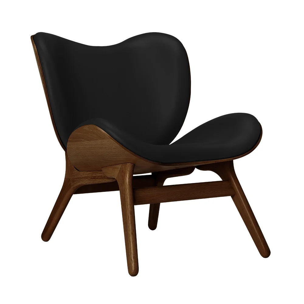A Conversation Piece Lounge chair Dark Oak/Hope Leather Black