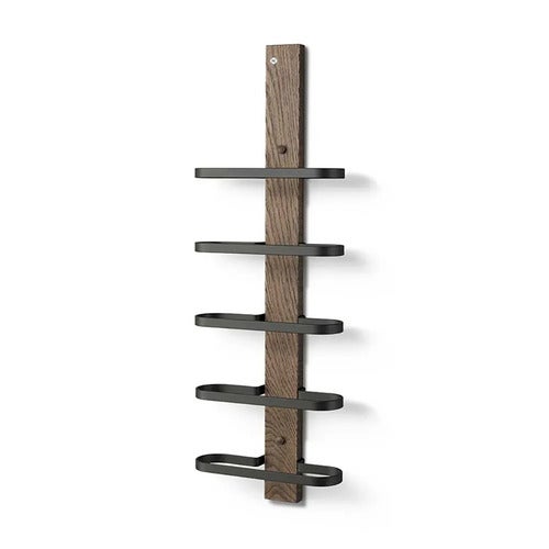 Mazzi Wine rack 5 bottles Smoked Oak/Matt Black Steel