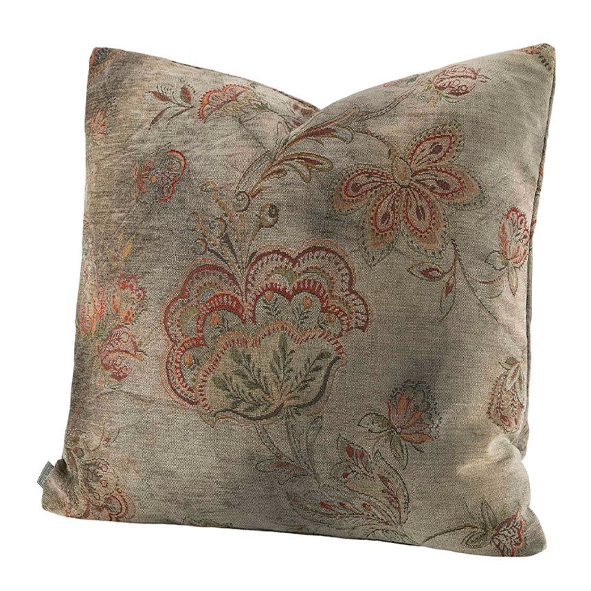 Miralago Flower Taupe Plain Cushion Cover 50X50