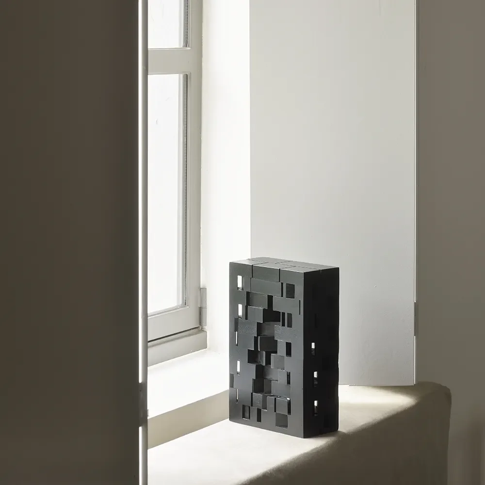 Urban house sculpture blackvarnished mahogany