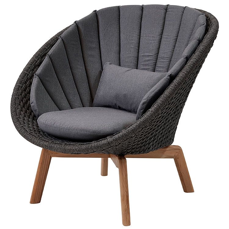 Peacock Lounge Armchair Dark Grey