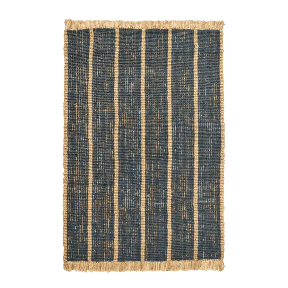 Athens Handwoven Jute Rug  170x240 cm - Natural/Ink Blue