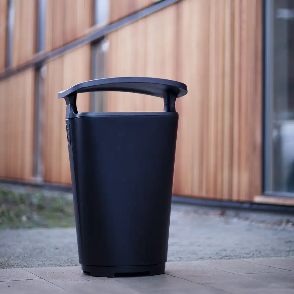Monolit Wastepaper basket with roof Black