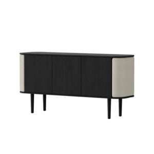 Treasures 3-door cabinet Black Oak/White Sands