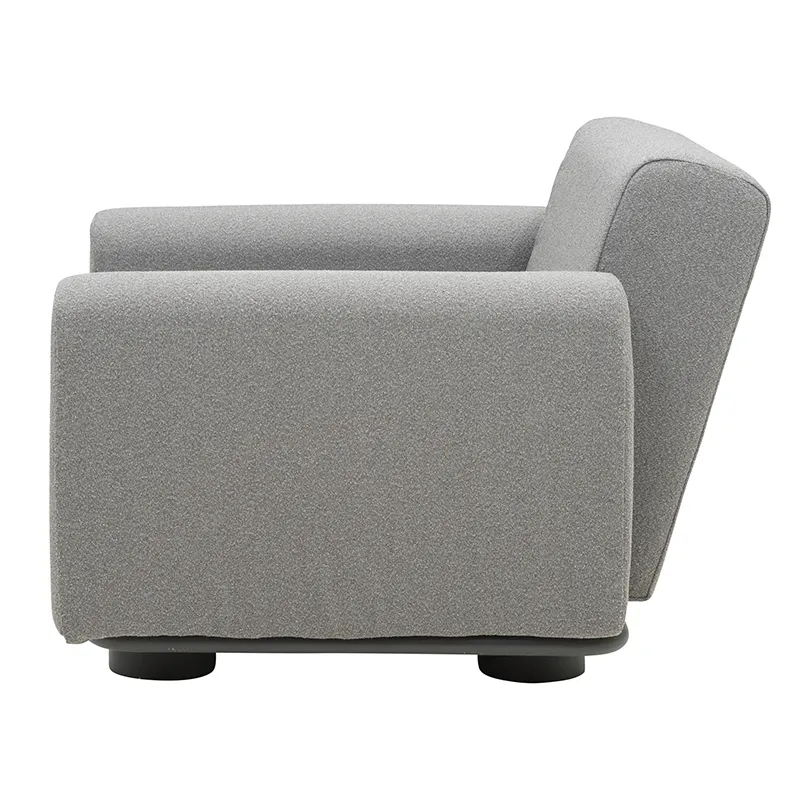 Bolster armchair Antracit / Teddy Grey