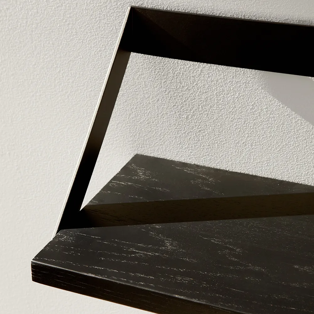  Ribbon shelf 70x20 cm black oak/black metal