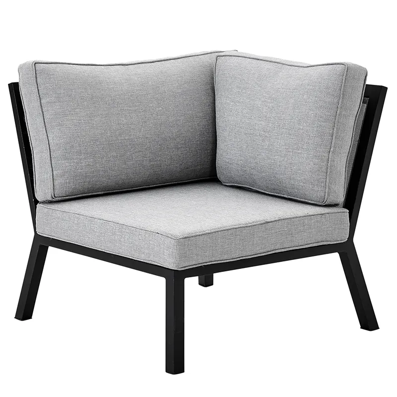 Belfort corner piece including cushions Black / Pearly grey