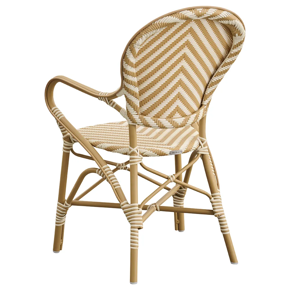 Isabell outdoor dining armchair ivory/honey