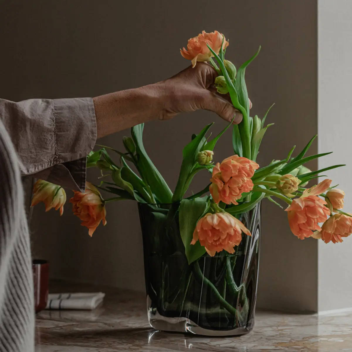 Aer Vase - H19 cm - Smoke