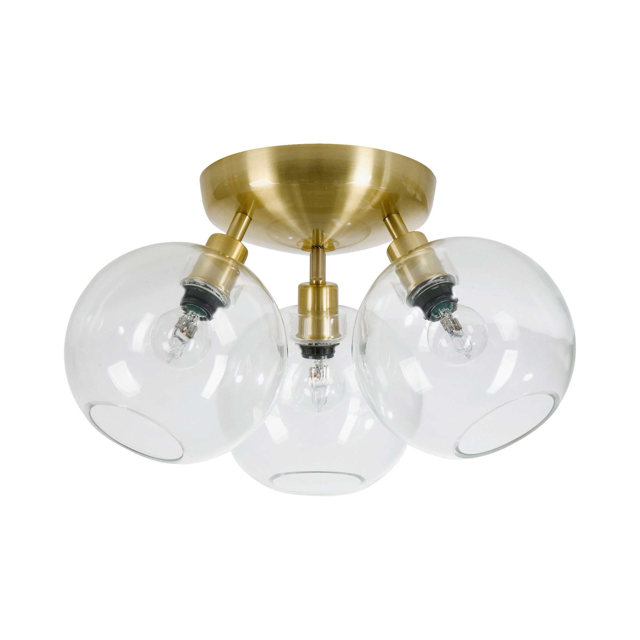 Gloria Ceiling D330 Brass/Clear Glass 4Xe14