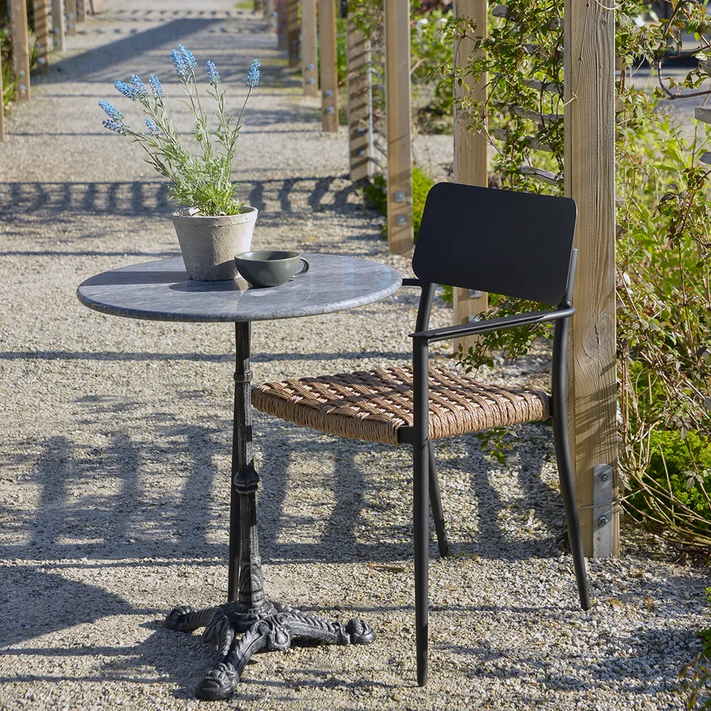 Loire marble table 60 grey/black