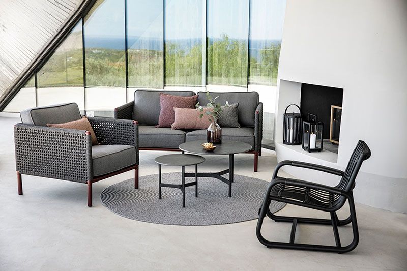 Encore 3-Seater Sofa Grey/Bordeaux