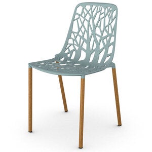 Forest dining chair with Iroko upholstered legs Light Blue