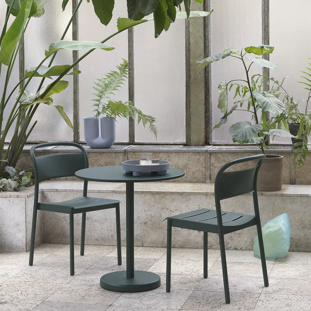 Linear Steel Dining chair Pale Blue 