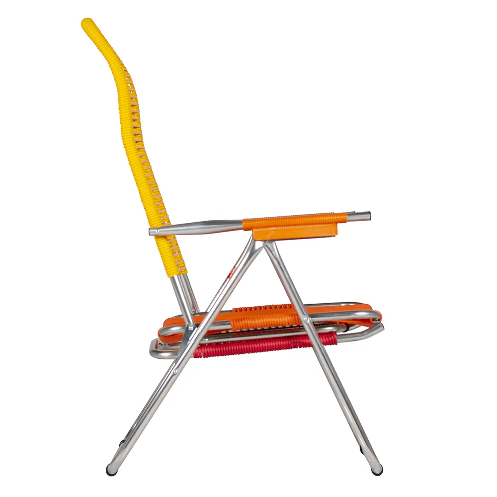Spaghetti sun lounger pop yellow/orange/red/orange aluminium