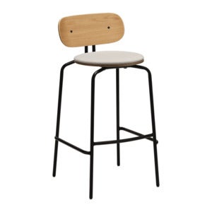 Curious Bar Stool Oak/Black White Sands