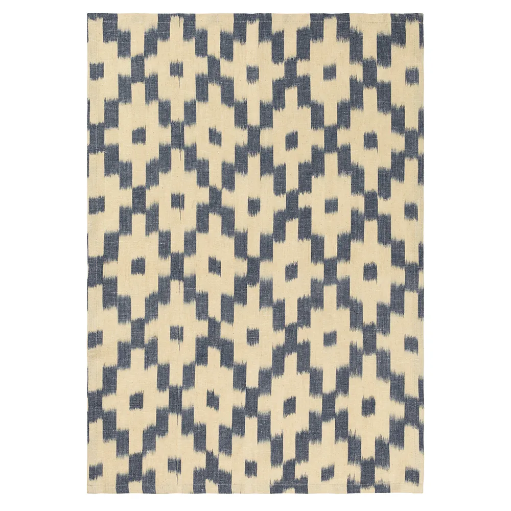 Ikat Tea Towel - Ink Blue/Off-white