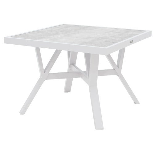 Samvaro table  90x90 cm includes glass plate White / Light Grey