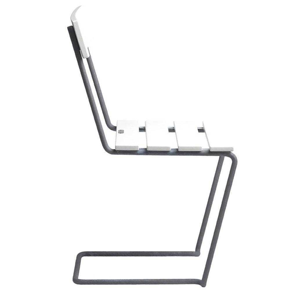 Chair 1 White lacquered Oak / Hot dip galvanised Frame