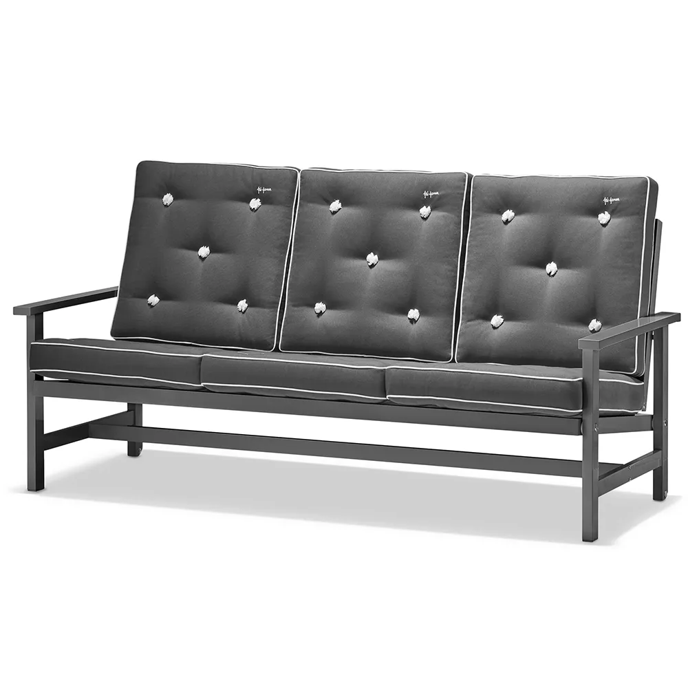Sofa 3-seater Grey Aluminium