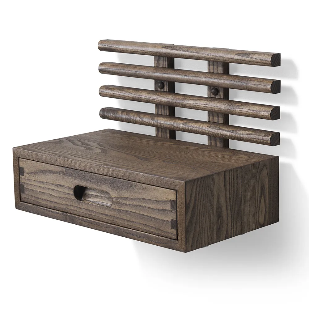 Zana Bedside Table with Drawer Brown Oiled Ash