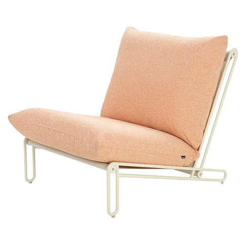 Blixt armchair  Pearl white / Teddy orange